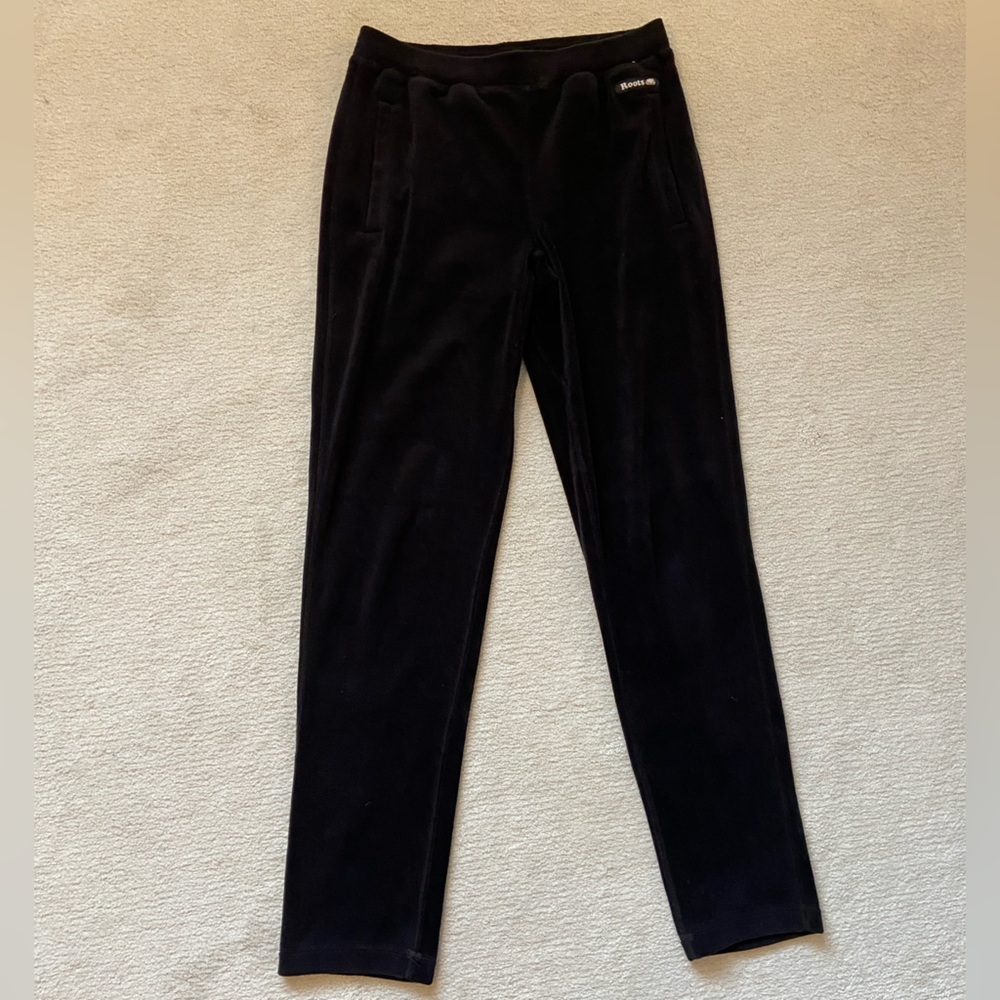 Roots Black Fuzzy Track Pants
